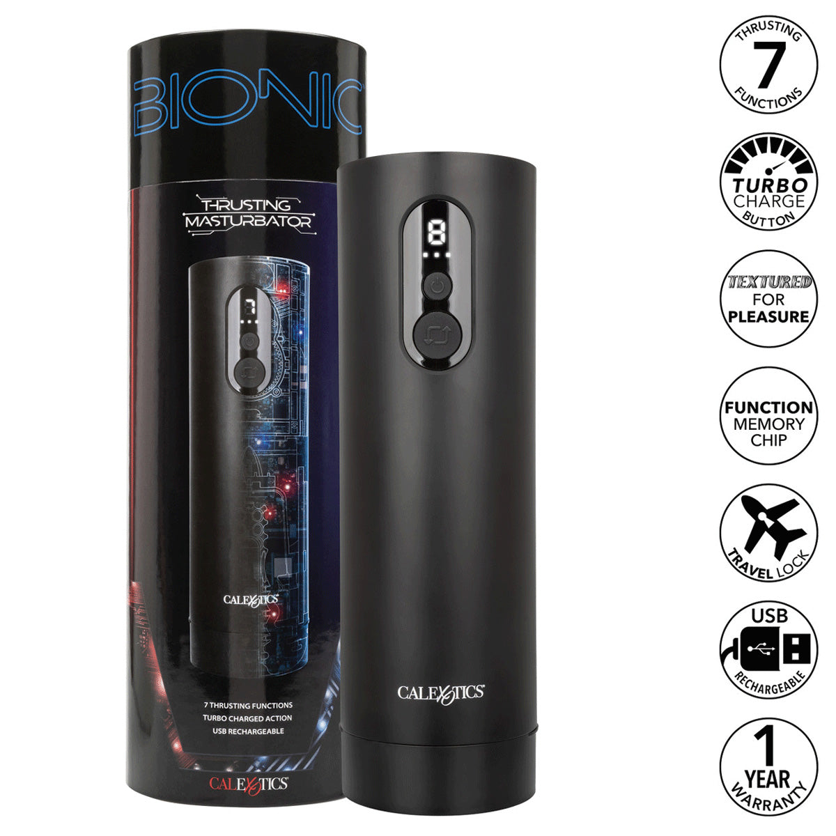 CalExotics® Bionic Vibro-Stroker with Oscillation & Suction