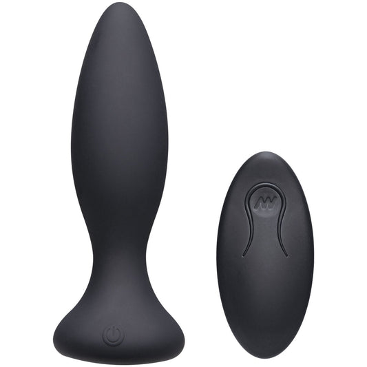 Doc Johnson A Play Beginner VIBE - Silicone Vibrating Butt Plug with Remote - Black