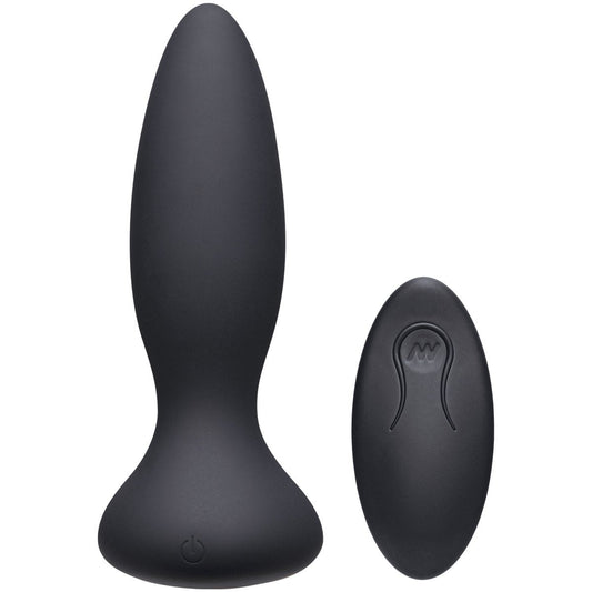 Doc Johnson A Play Adventurous VIBE - Silicone Vibrating Butt Plug with Remote - Black