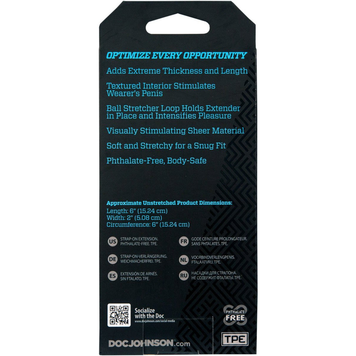 Doc Johnson OptiMALE – Penis Extension with Ball Strap – Thick