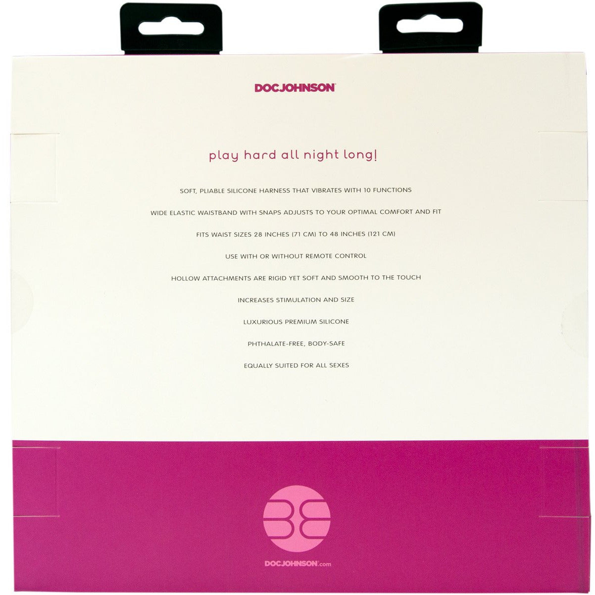 Doc Johnson Body Extensions – Be Naughty 4 Piece Strap-On Set with Vibrating Harness