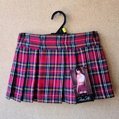 Rene Rofe Schoolgirl Mini Skirt Red – Small, Medium, Large, Extra Large