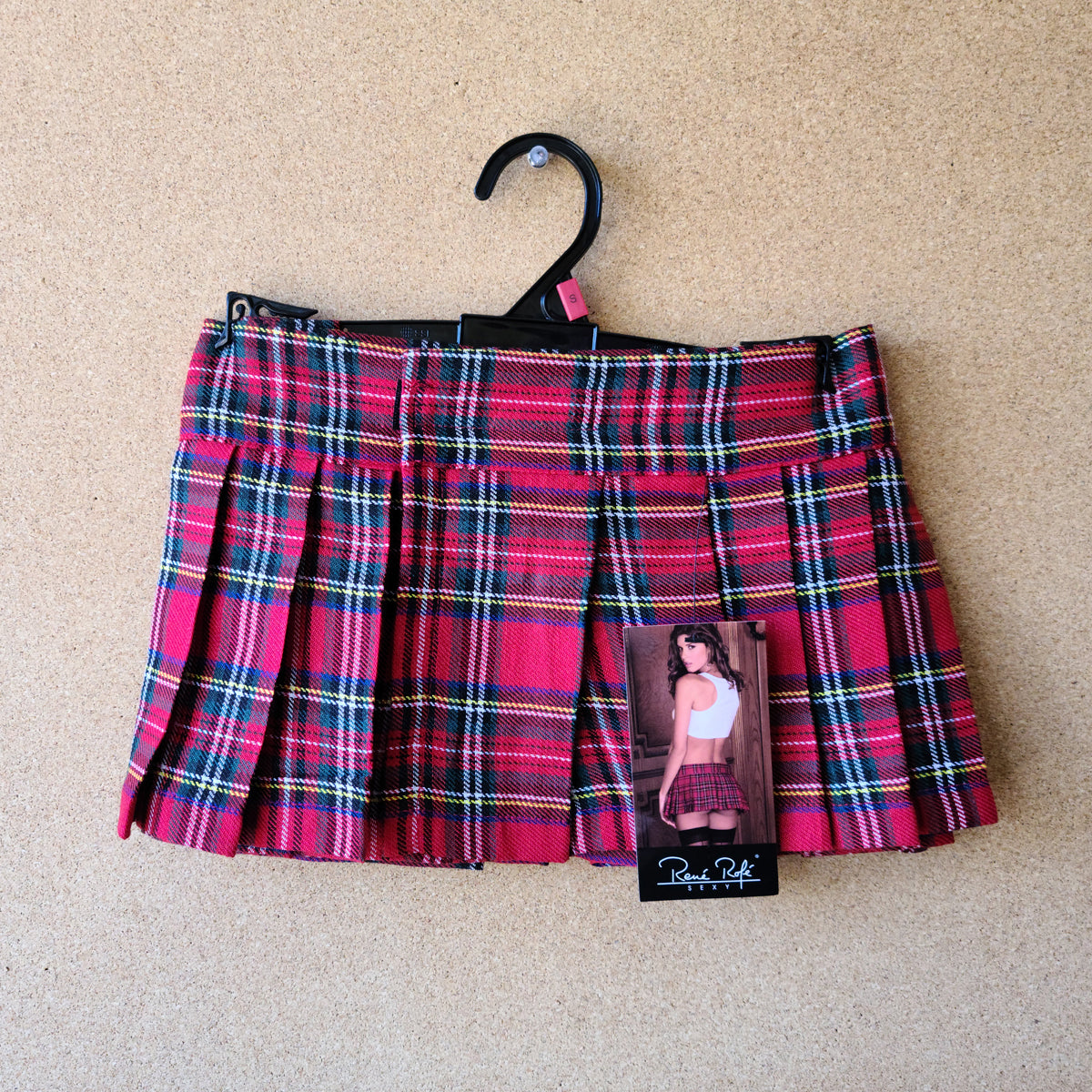 Rene Rofe Schoolgirl Mini Skirt Red – Small, Medium, Large, Extra Large