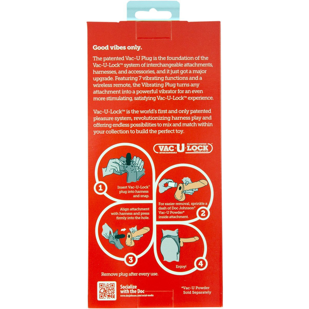 Doc Johnson Vac-U-Lock – G-Spot Vibrating Pleasure Set with Remote