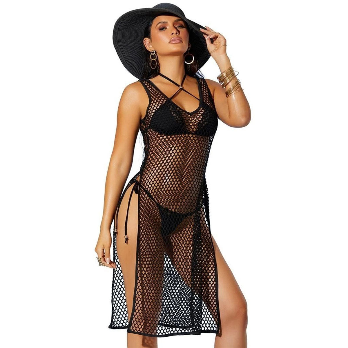 Elegant Moments - Swim Cover Up Dress - Black - S/M