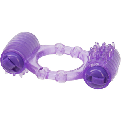 HottProducts Humm Dinger Double Dinger - Dual Vibrating Cock Ring - Purple