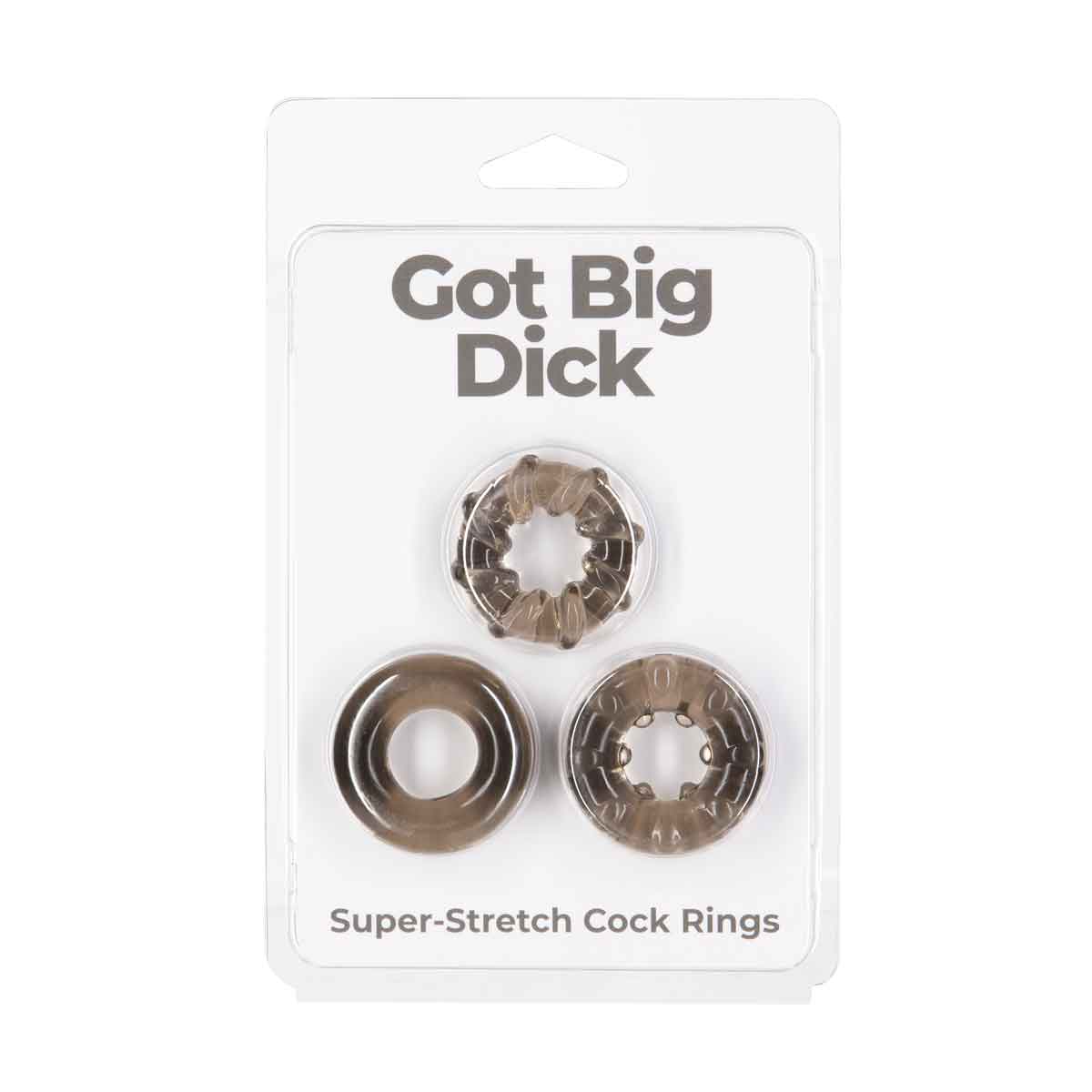 Got Big Dick – Super Stretch Cock Rings – Black – 3 Pack