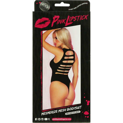 Pink Lipstick Mesmerize Mesh Suit - Black - One Size