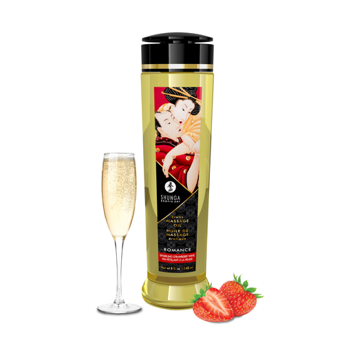 Shunga - Erotic Massage Oils Champagne & Strawberries (240ml/8oz)