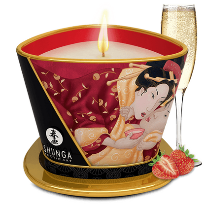 Shunga - Massage Candle Sparkling Strawberry Wine 170ml/5.7oz