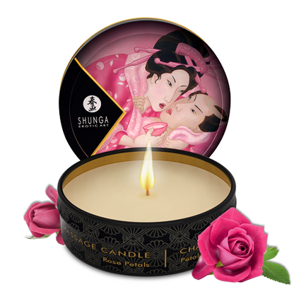 Shunga - Mini Massage Candle Rose Petals 30ml/1oz. (6/case)