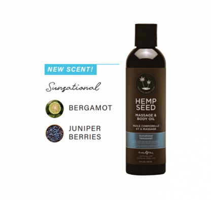 Hemp Seed Massage & Body Oil 8oz. Sunsational