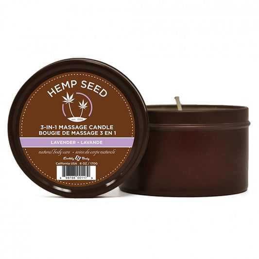 Hemp Seed 3-in-1 Massage Candle 6oz. Lavender