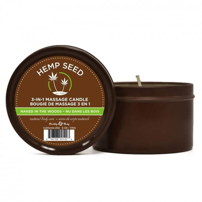 Hemp Seed 3-in-1 Massage Candle 6oz. Naked in the Woods