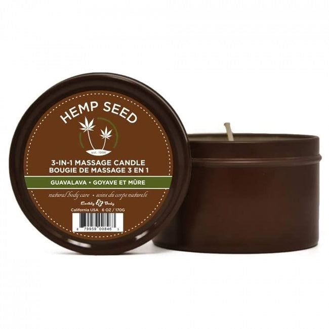 Hemp Seed 3-in-1 Massage Candle 6oz. Guavalava