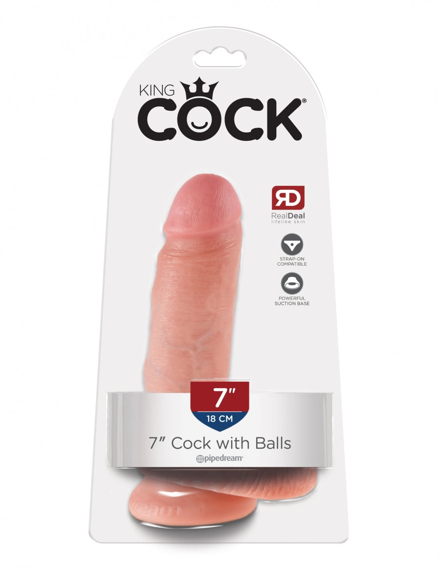King Cock 7" Cock w Balls Light