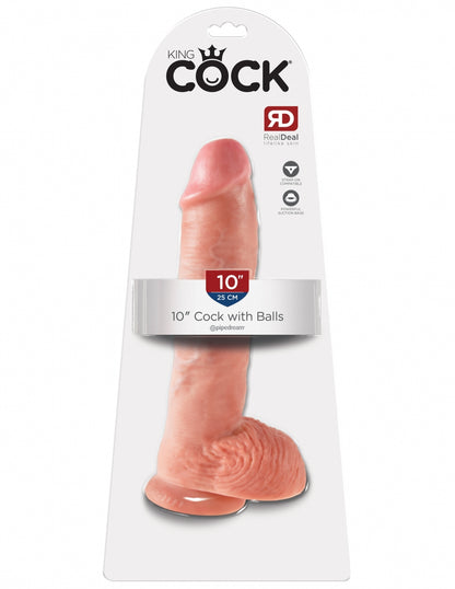 King Cock 10" Cock w Balls Light