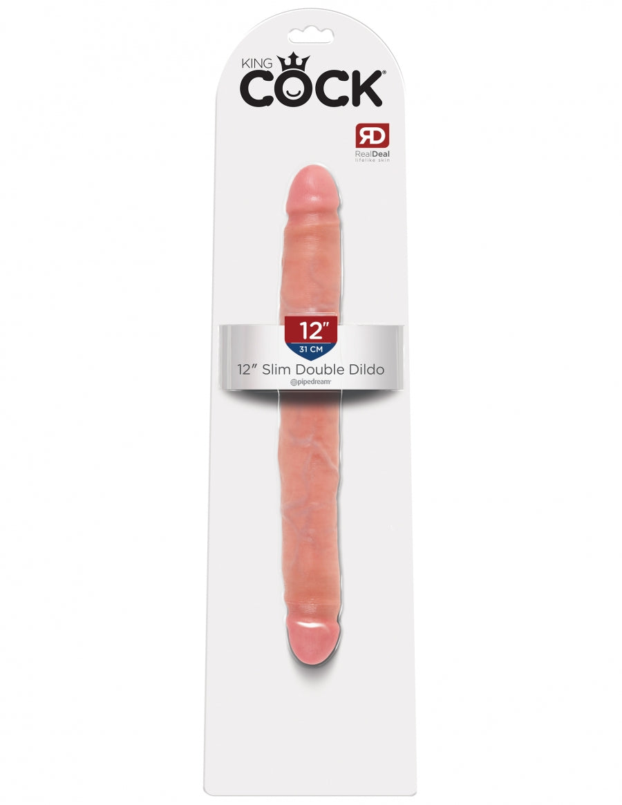 King Cock 12" Slim Double Dildo Light