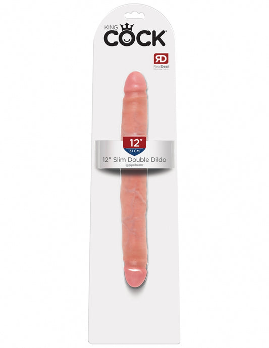 King Cock 12" Slim Double Dildo Light