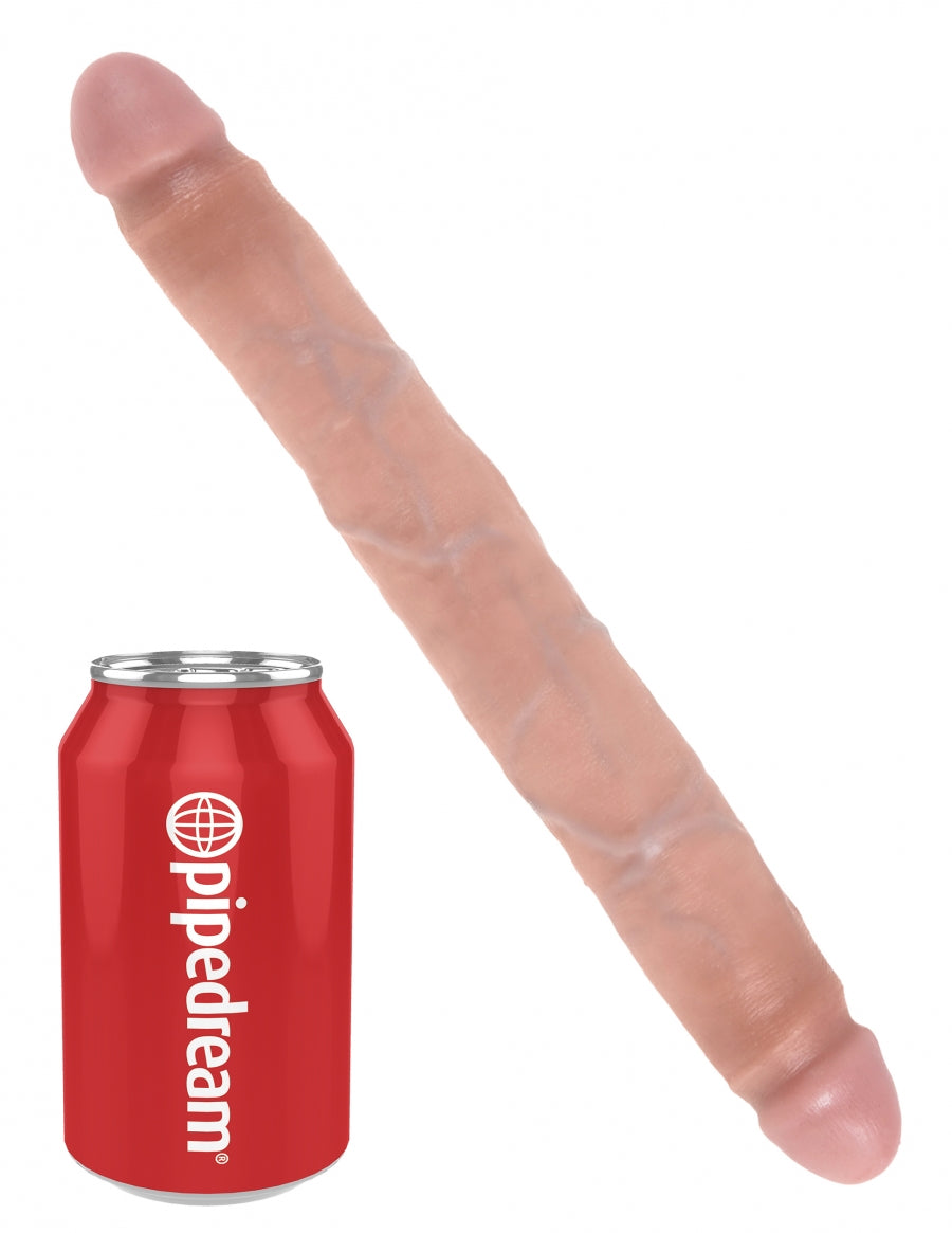 King Cock 12" Slim Double Dildo Light