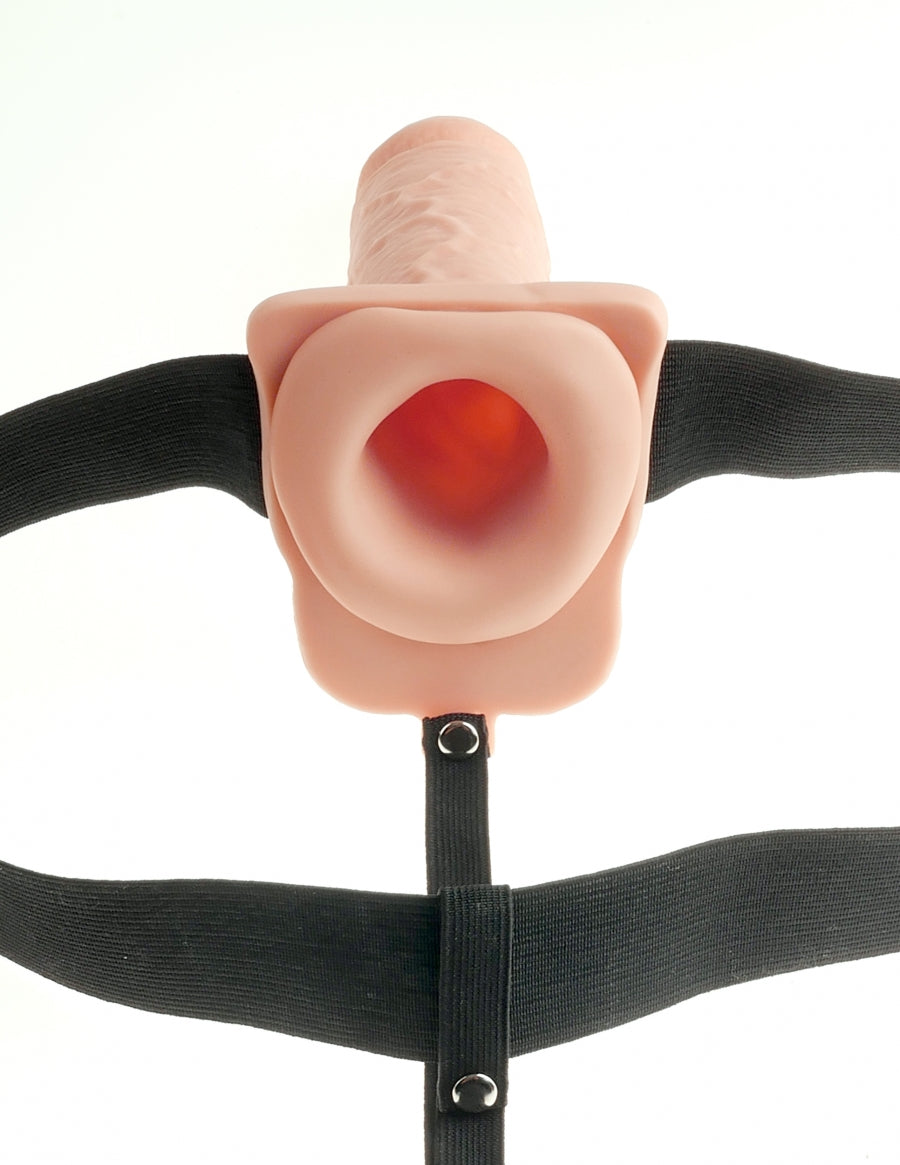 Fetish Fantasy 7" Hollow Rechargeable Strap-On with Balls, Flesh