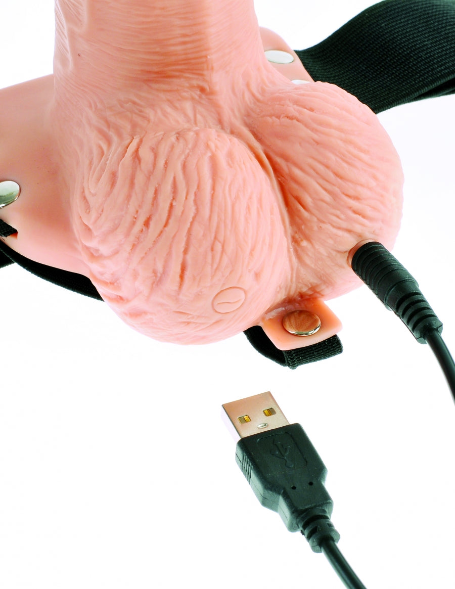 Fetish Fantasy 6" Hollow Rechargeable Strap-On with Remote, Flesh