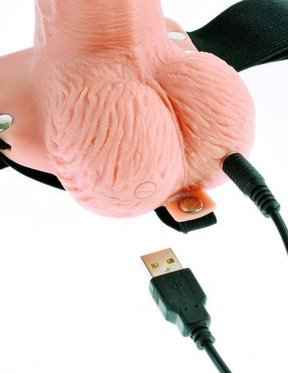Fetish Fantasy 6" Hollow Rechargeable Strap-On with Remote, Flesh
