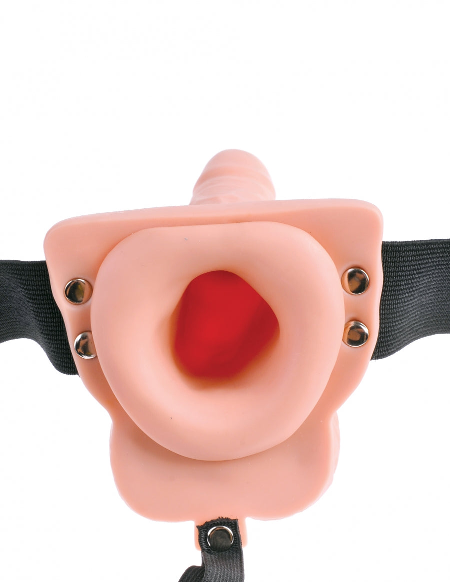 Fetish Fantasy 6" Hollow Rechargeable Strap-On with Remote, Flesh