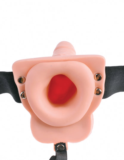 Fetish Fantasy 6" Hollow Rechargeable Strap-On with Remote, Flesh