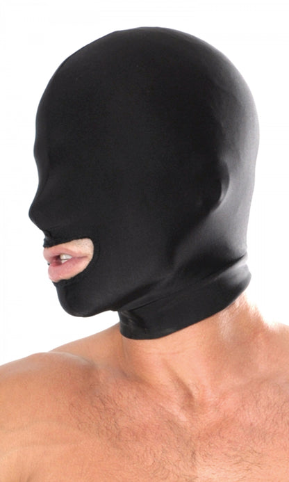 Fetish Fantasy Series Spandex Open Mouth Hood - Black