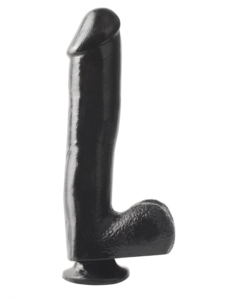 Basix Rubber Works 10" Dong with Suction Cup - Black