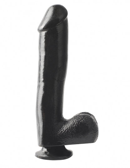 Basix Rubber Works 10" Dong with Suction Cup - Black