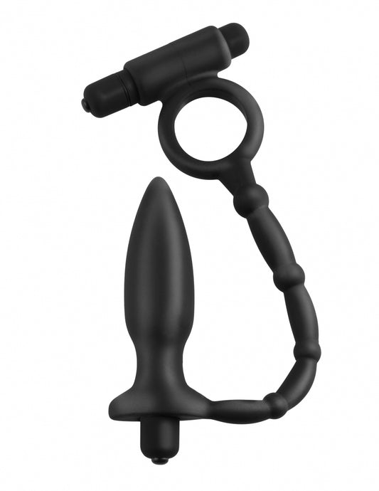 Pipedream Anal Fantasy Collection Ass-Kicker with Cockring - Black