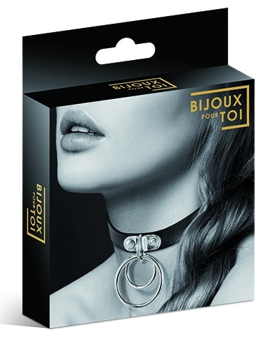 BPT Double Silver Ring Choker Black