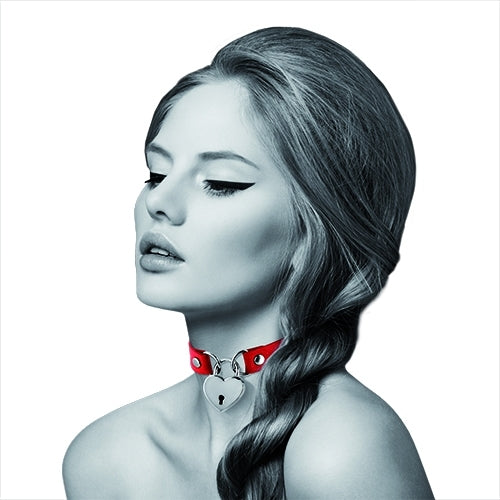 BPT Heart Padlock Choker Red