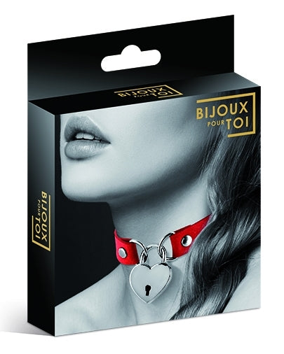 BPT Heart Padlock Choker Red