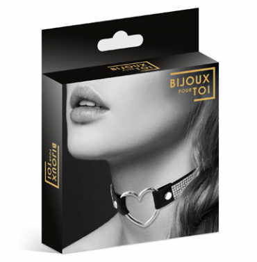 BPT Rhinestones Silver Heart Choker