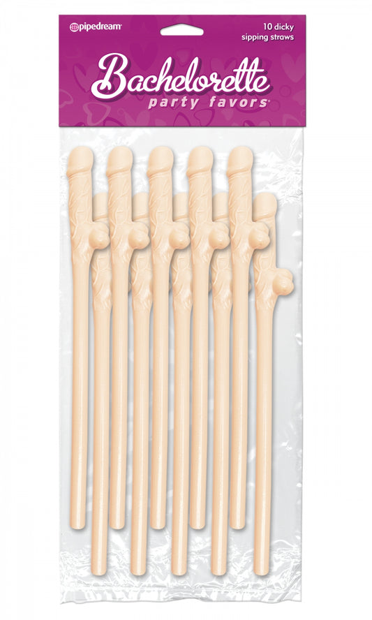 Bachelorette Party Favors Dicky Sipping Straws - Light 10 pcs
