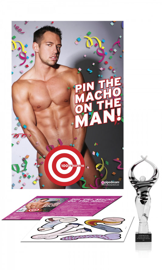 Pipedream Bachelorette Party Favors Pin The Macho On The Man - Multi