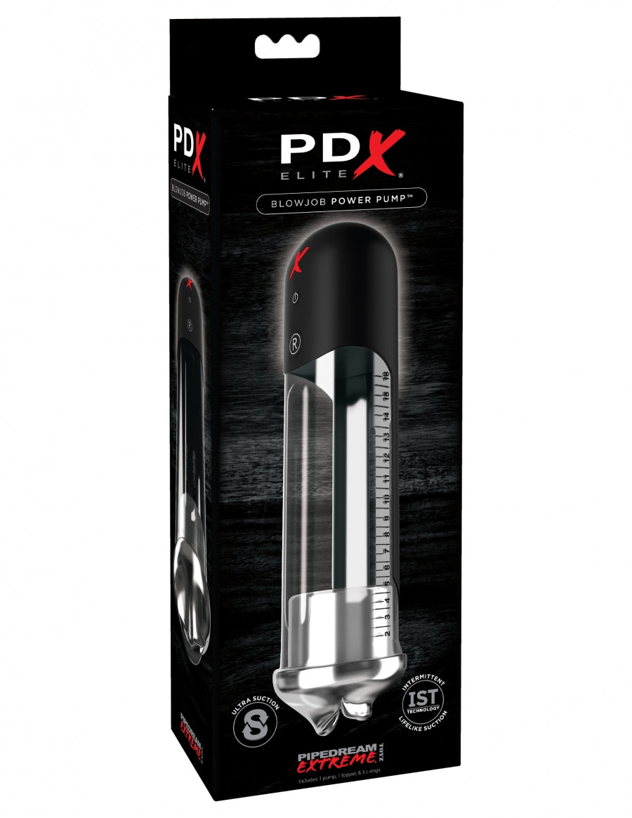 PDX Elite Blowjob Power Pump - Clear/Black