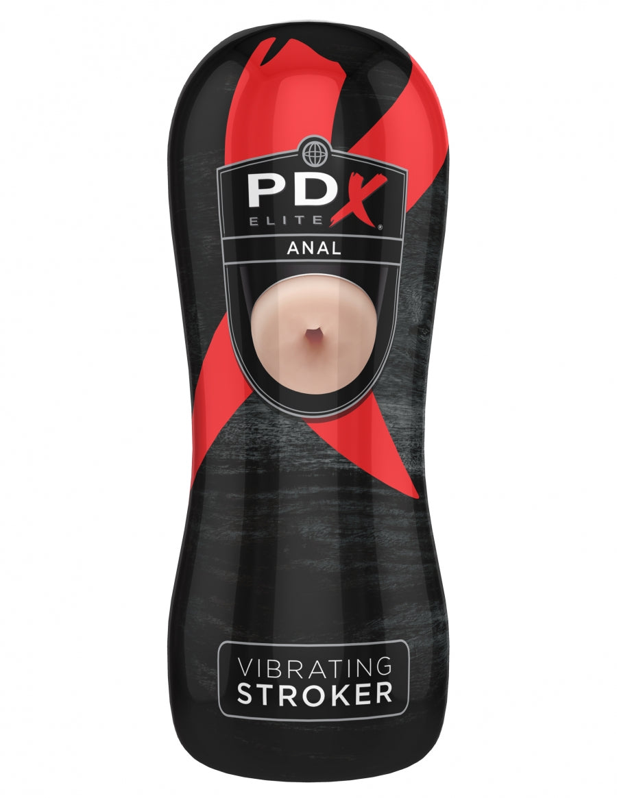 Pipedream Extreme Elite Vibrating Anal Stroker - Light/Black