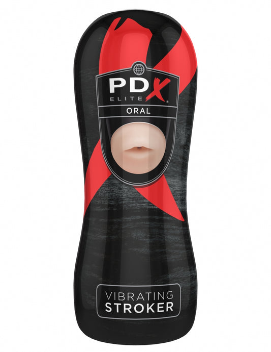 PDX Brands Pipedream Extreme Elite Vibrating Oral Stroker - Light/Black