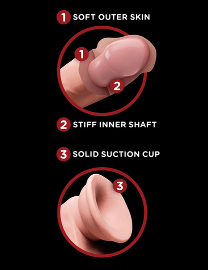 King Cock Plus 6" Triple Density Cock With Swinging Balls