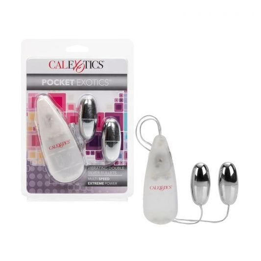 CalExotics - Pocket Exotics Vibrating Double Silver Bullets