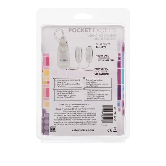 CalExotics - Pocket Exotics Vibrating Double Silver Bullets