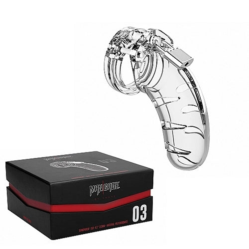 Shots - ManCage - Model 03 - Chastity - 4.5" - Cock Cage - Transparent