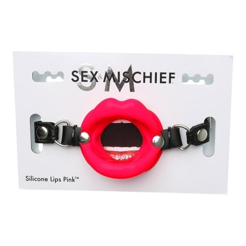 S&M - Silicone Lips Mouth Gag, Red