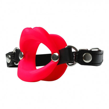 S&M - Silicone Lips Mouth Gag, Red
