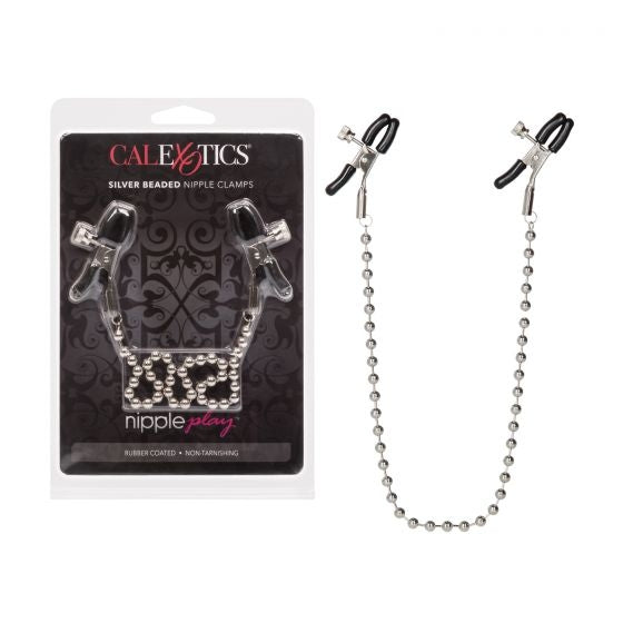 Black Silver Beaded Nipple Clamps