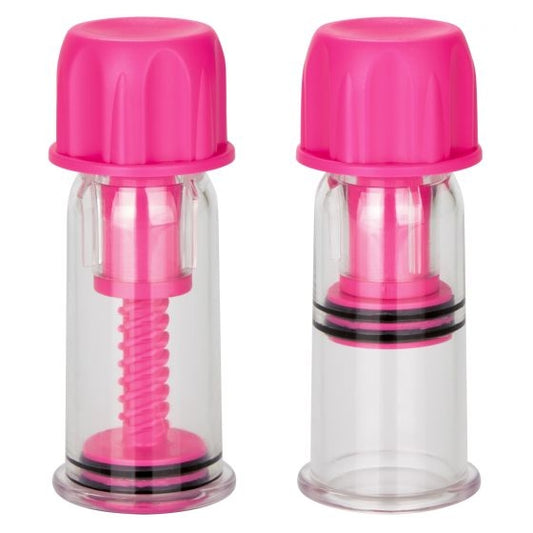 California Exotic Nipple Play Vacuum Twist Suckers - Pink